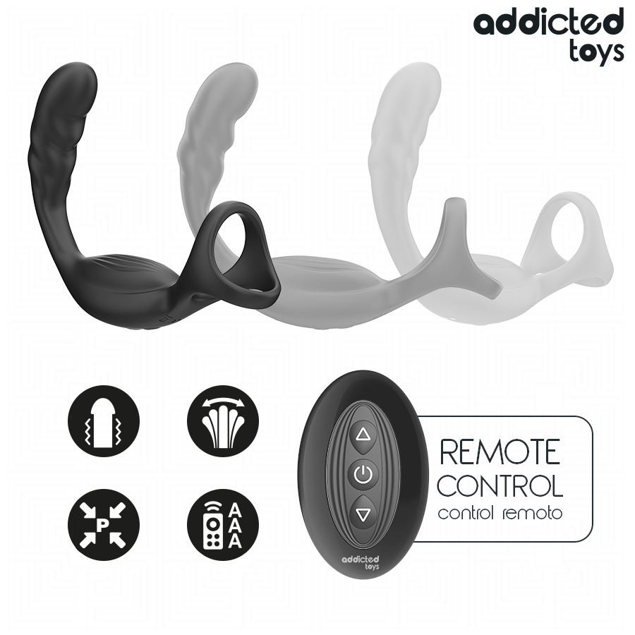 ADDICTED TOYS - ANELLO PER IL PENE PROSTATICO DOPPIO CON TELECOMANDO Addicted Toys
