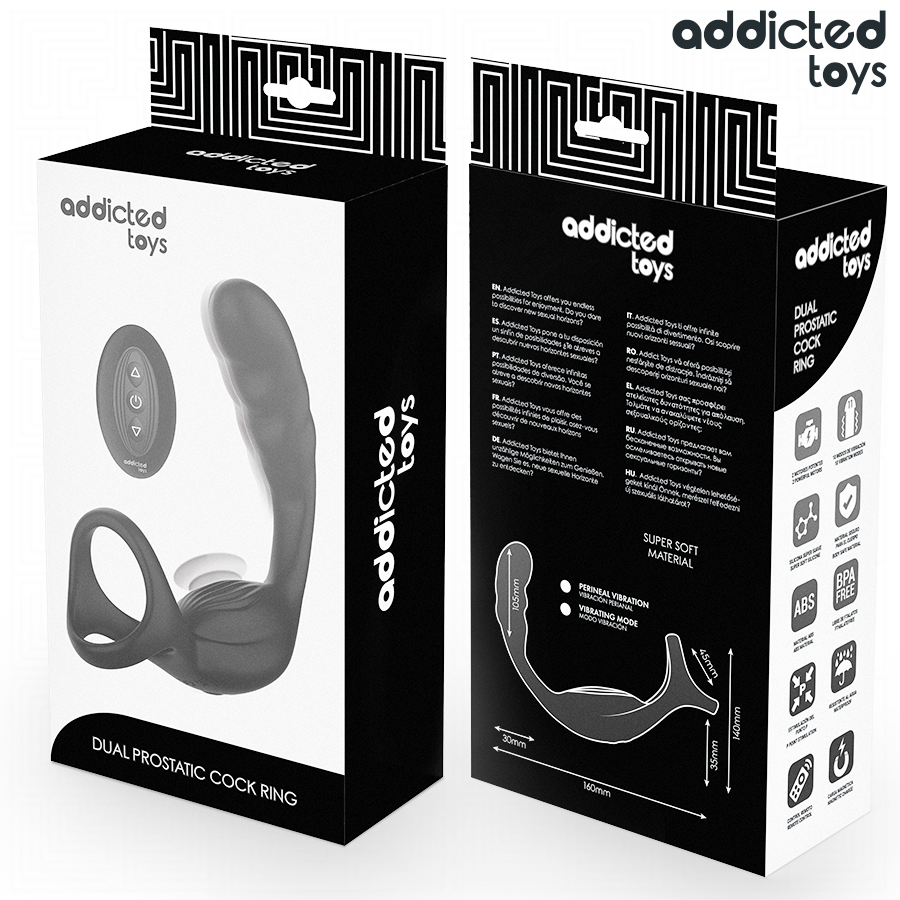 ADDICTED TOYS - ANELLO PER IL PENE PROSTATICO DOPPIO CON TELECOMANDO Addicted Toys