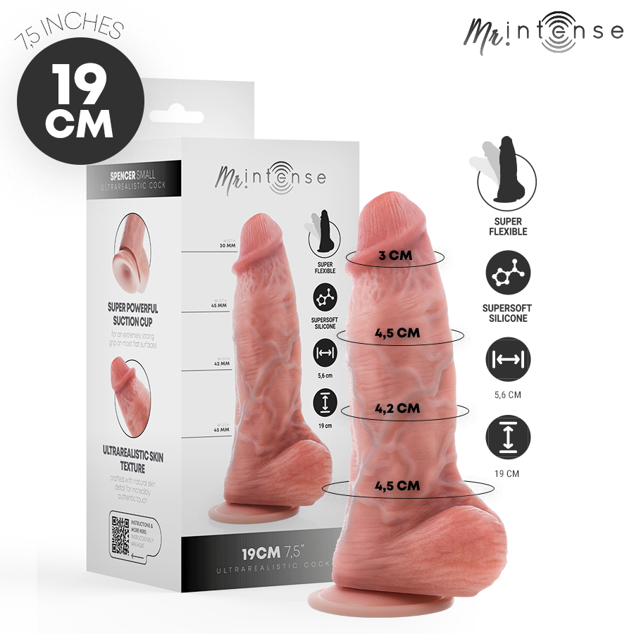 MR INTENSE - PICCOLO SPENCER DILDO IN SILICONE 19 CM -- 4,5 CM Mr. Intense Dildos