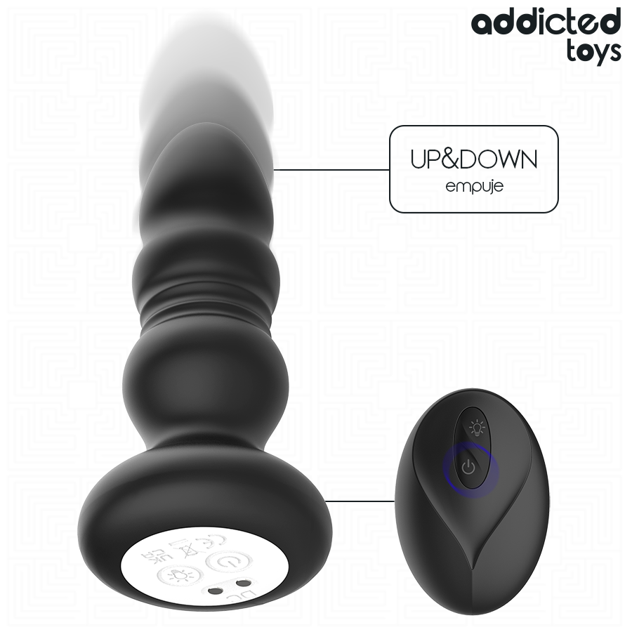 ADDICTED TOYS - TAPPO ANALE ROTANTE E VIBRANTE, LUCE LED, TELECOMANDO Addicted Toys