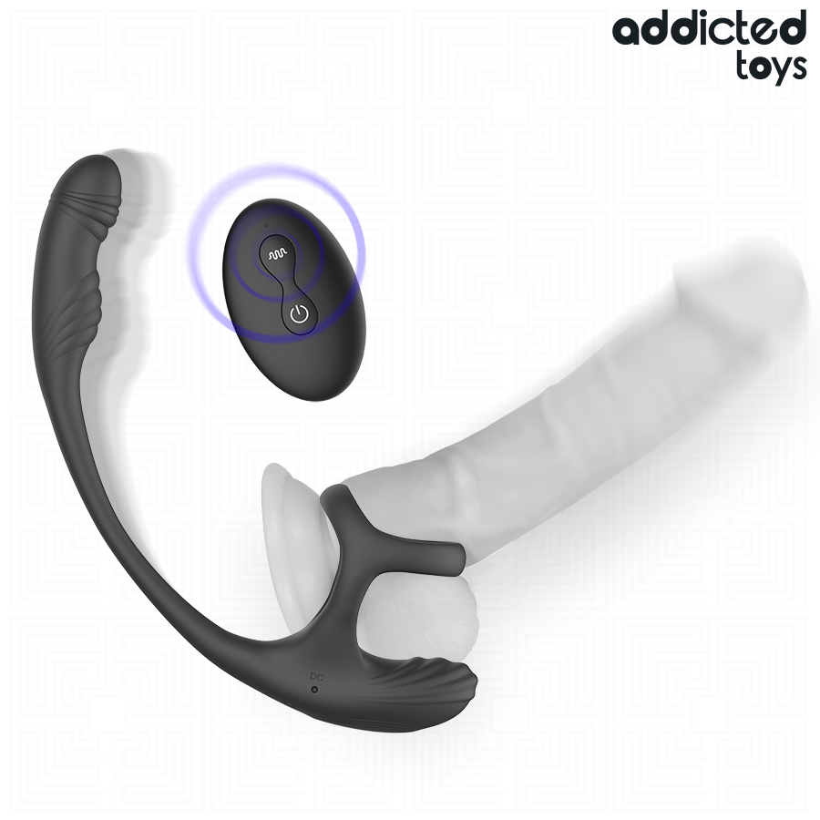 ADDICTED TOYS - PLUG ANALE CON VIBRAZIONE E OSCILLAZIONE A 360 E STIMOLATORE DEI TESTICOLI Addicted Toys
