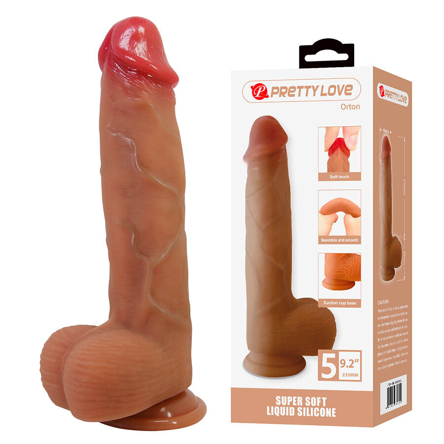 PRETTY LOVE - ORTON DILDO REALISTICO CON VENTOSA 23,5 CM -- 4,9 CM Pretty Love High Grade