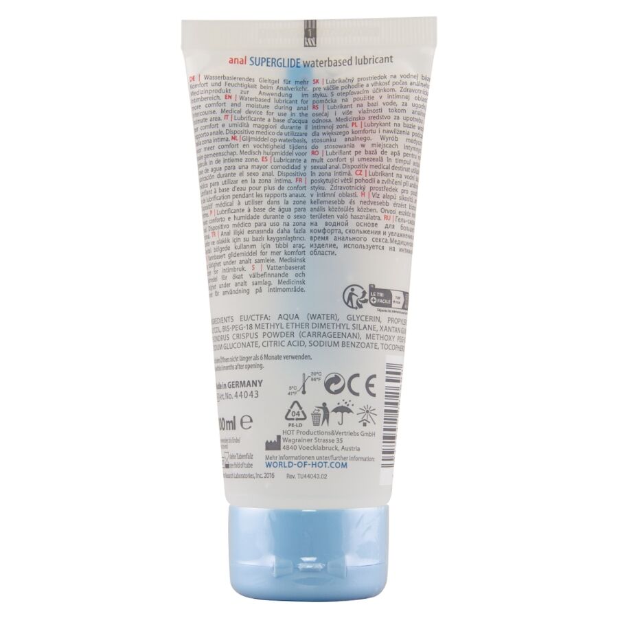 HOT - ANAL SUPERGLIDE LIQUID PLEASURE LUBRIFICANTE A BASE D'ACQUA 100 ML Hot