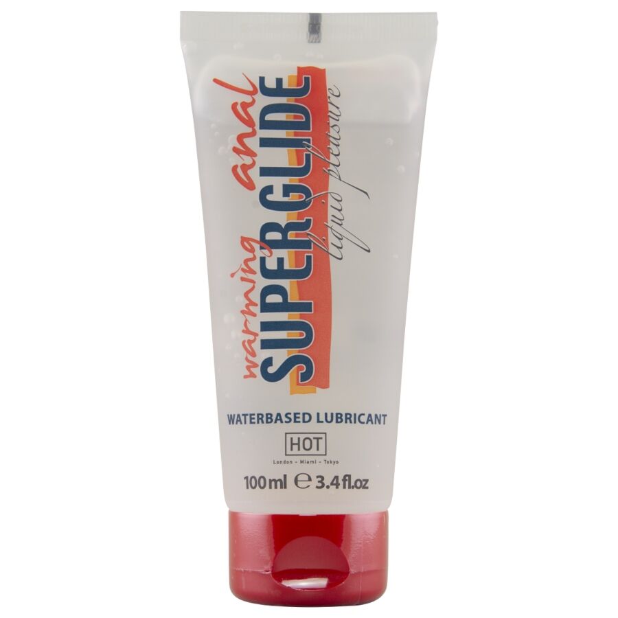 HOT - ANAL SUPERGLIDE LUBRIFICANTE LIQUIDO RISCALDANTE A BASE D'ACQUA 100 ML Hot