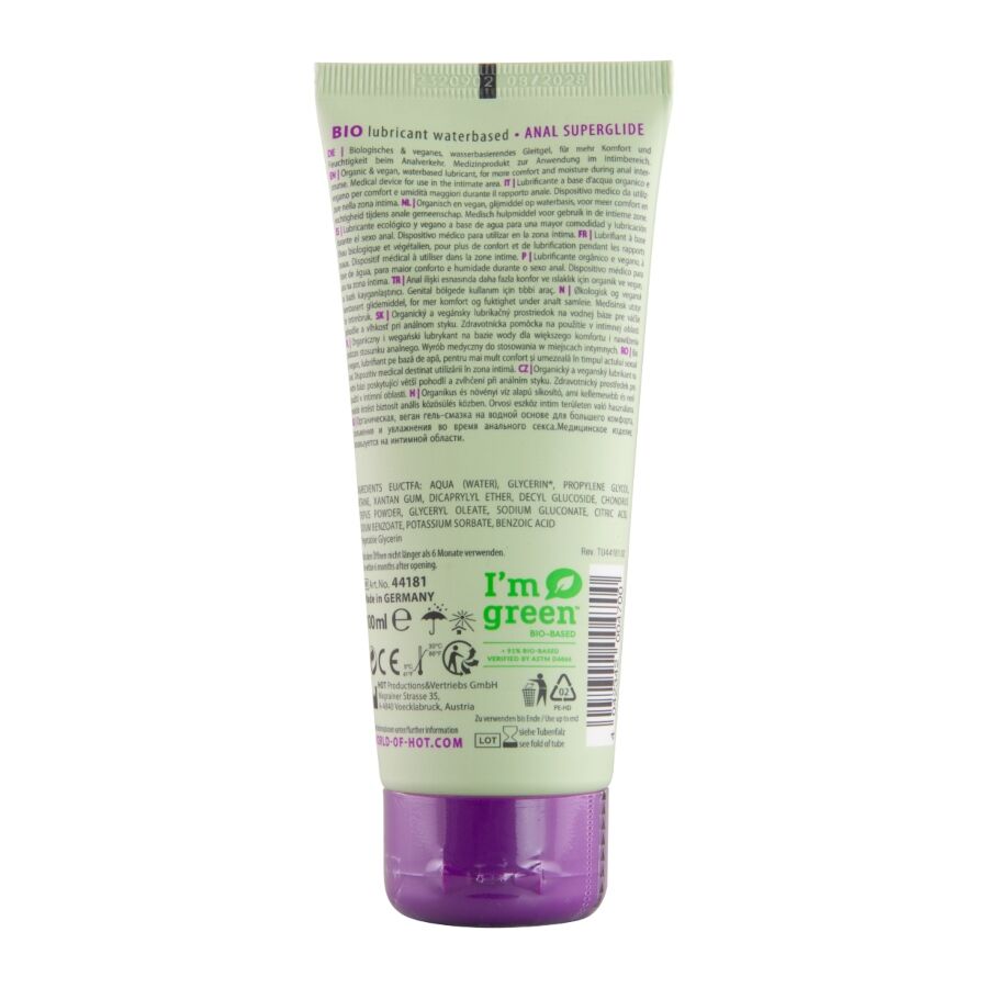 HOT - LUBRIFICANTE BIO A BASE D'ACQUA ANAL 100 ML Hot