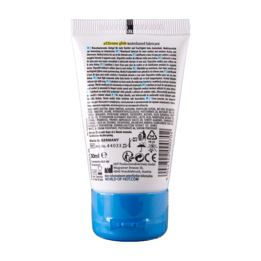 HOT - EXXTREME GLIDE LUBRIFICANTE A BASE D'ACQUA + OLIO COMFORT A+ 30 ML Hot