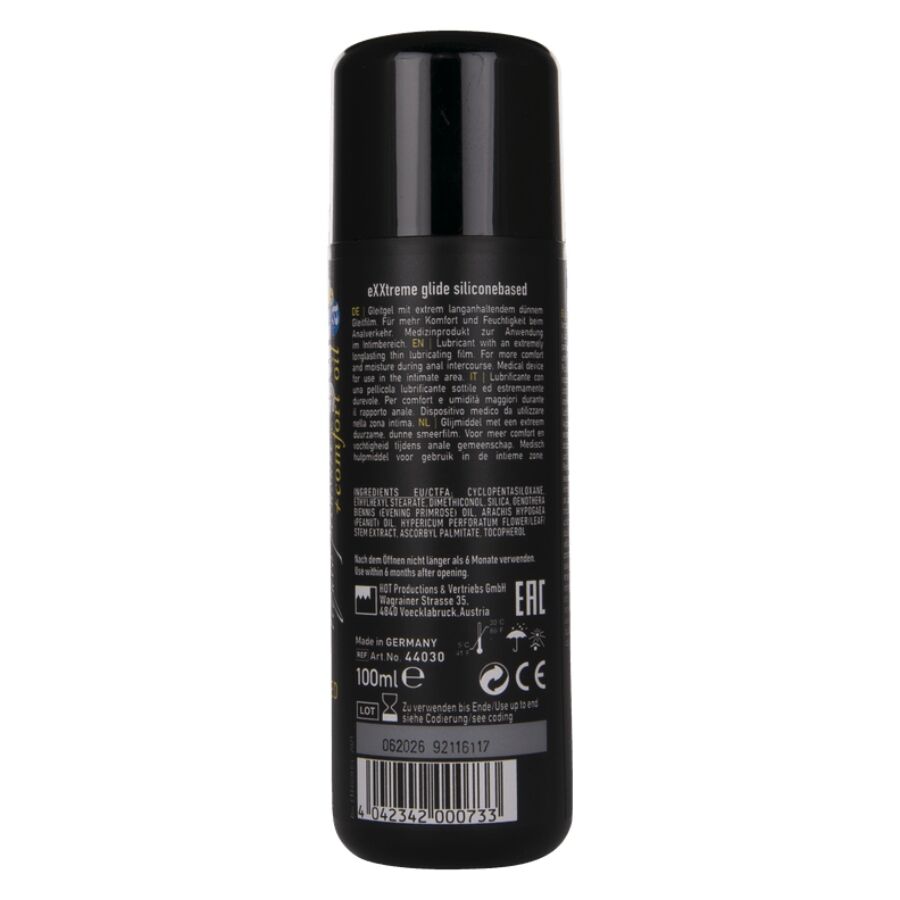 HOT - EXXTREME GLIDE LUBRIFICANTE A BASE DI SILICONE + OLIO COMFORT A+ 100 ML Hot