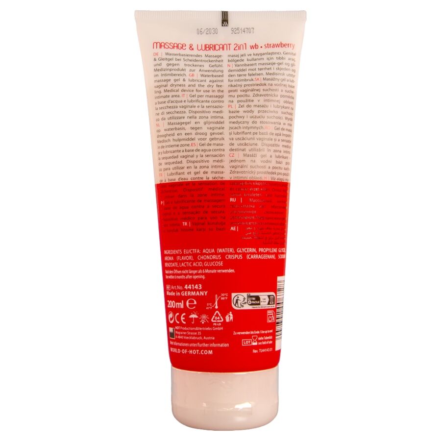 HOT - MASSAGE & GLIDE GEL 2IN1 FRAGOLA 200 ML Hot