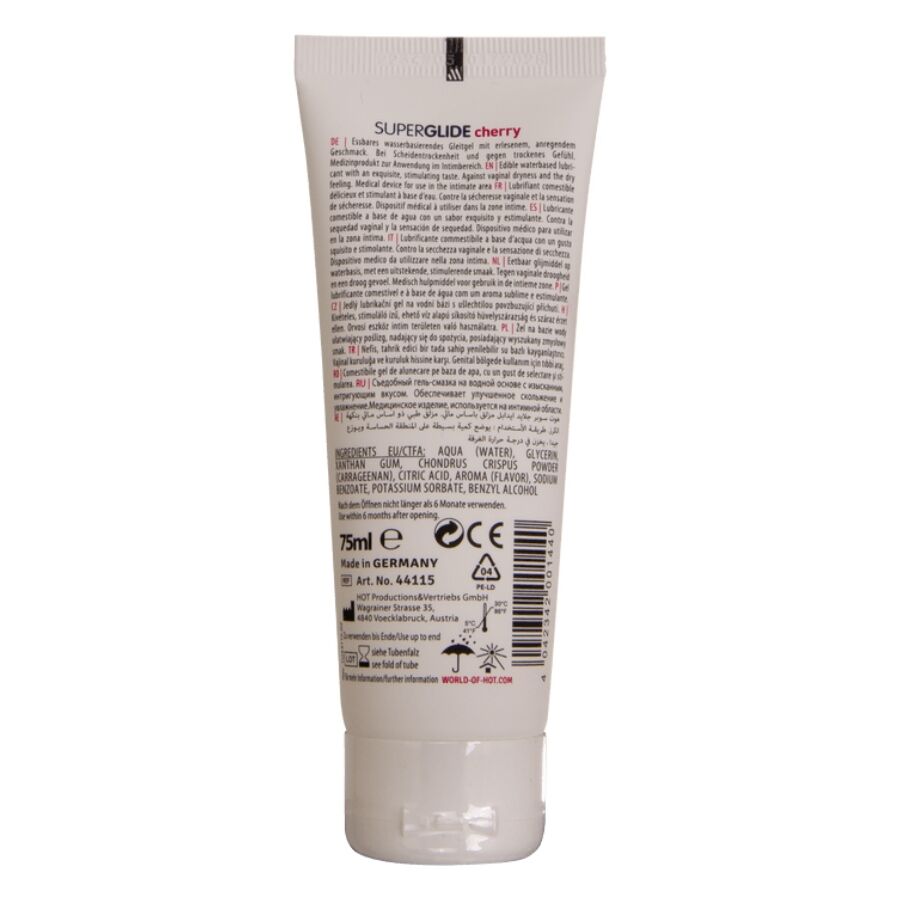 HOT - SUPERGLIDE LUBRIFICANTE COMMESTIBILI A BASE D'ACQUA CILIEGIA 75 ML Hot
