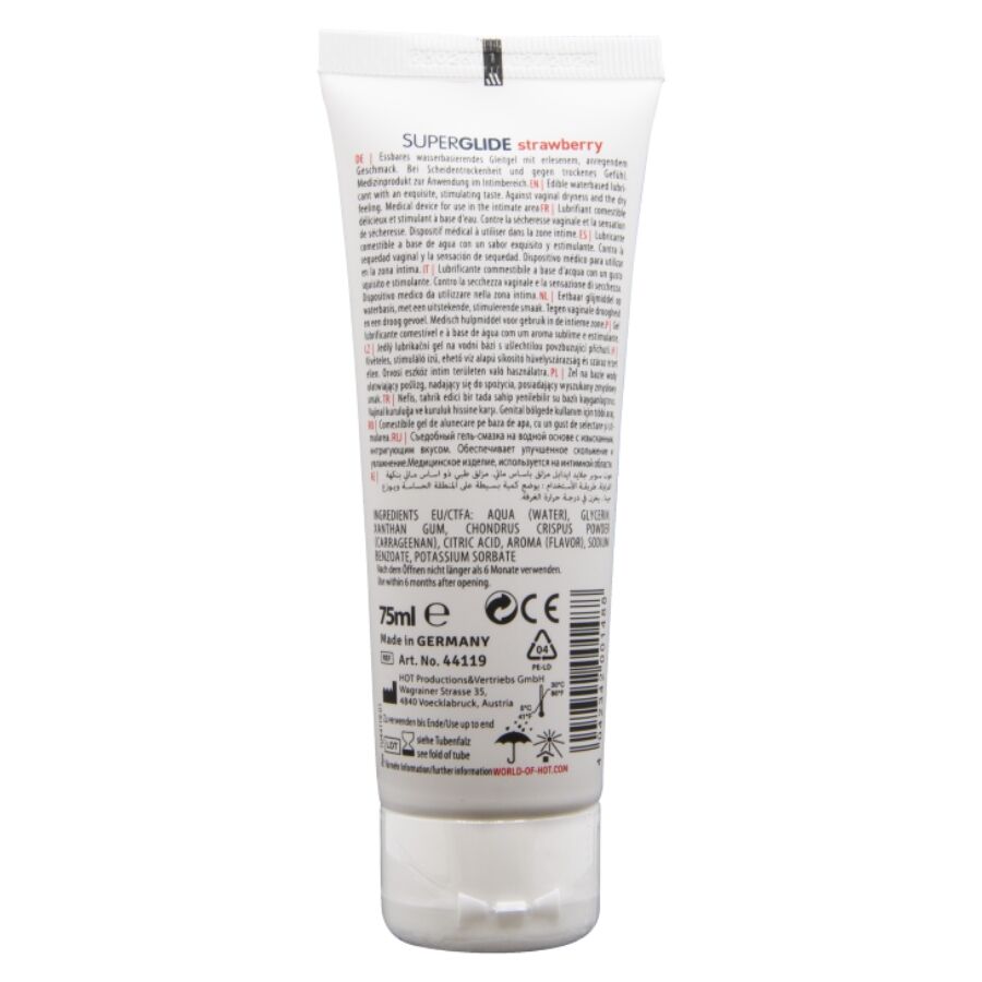 HOT - SUPERGLIDE LUBRIFICANTE COMMESTIBILI A BASE D'ACQUA FRAGOLA 75 ML Hot