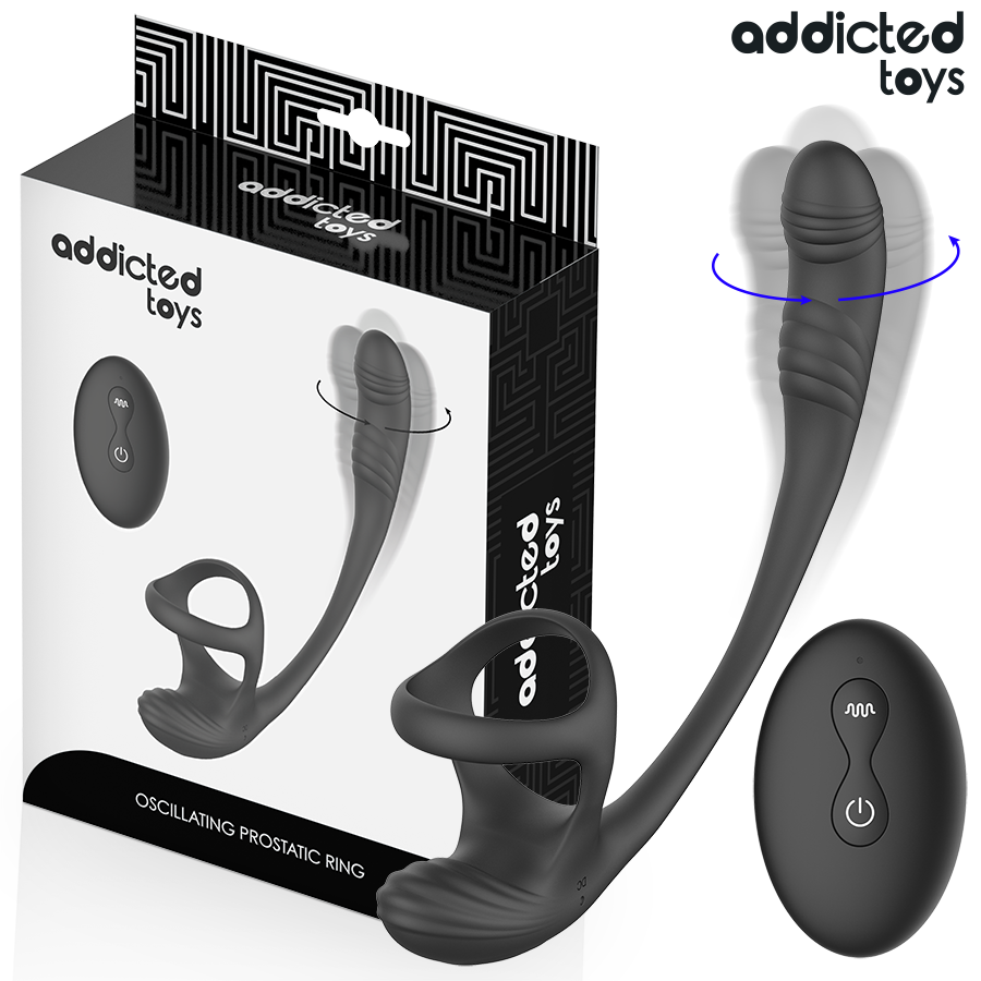 ADDICTED TOYS - PLUG ANALE CON VIBRAZIONE E OSCILLAZIONE A 360 E STIMOLATORE DEI TESTICOLI Addicted Toys