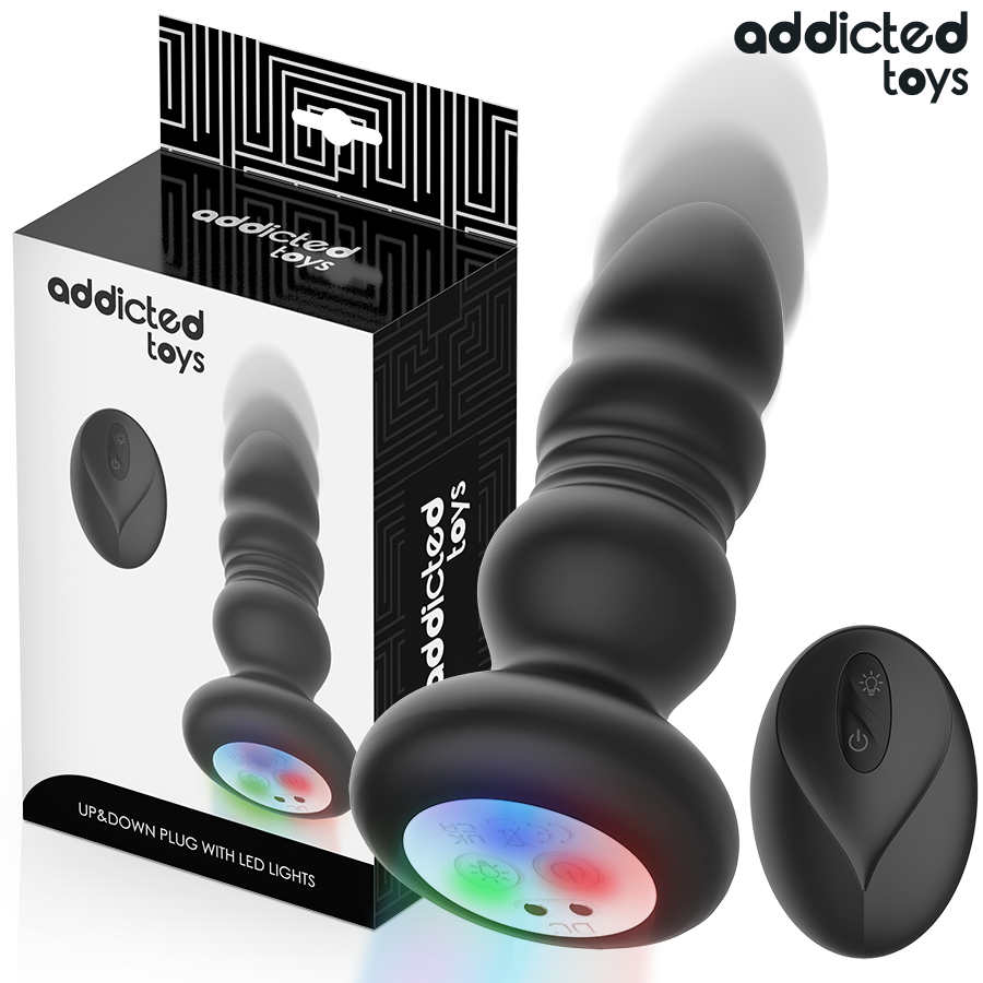 ADDICTED TOYS - TAPPO ANALE ROTANTE E VIBRANTE, LUCE LED, TELECOMANDO Addicted Toys