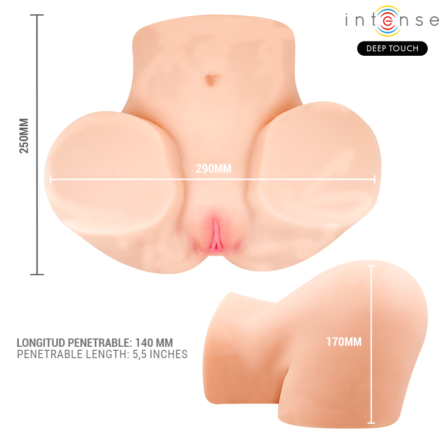 INTENSE DEEP TOUCH - MASTURBATORE VAGINALE GINGER CON EFFETTI DI ASPIRAZIONE, CALORE, VIBRAZIONE E VOCALE CON TELECOMANDO 5,3 KG Intense Bodies & Masturbators