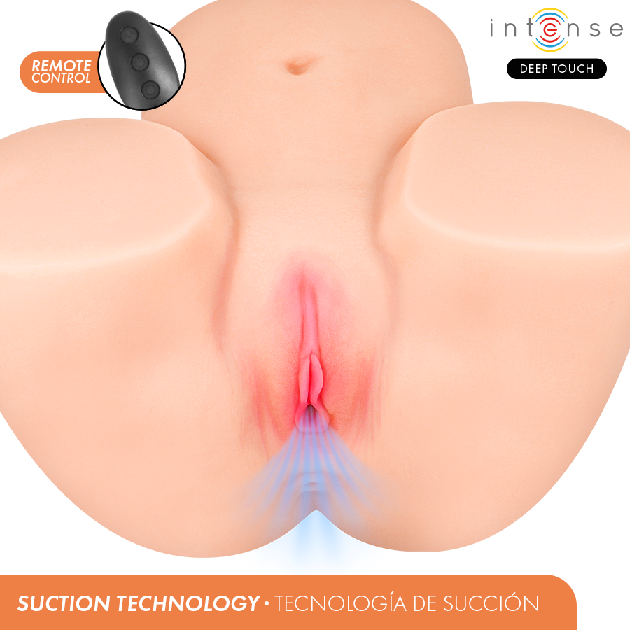 INTENSE DEEP TOUCH - MASTURBATORE VAGINALE GINGER CON EFFETTI DI ASPIRAZIONE, CALORE, VIBRAZIONE E VOCALE CON TELECOMANDO 5,3 KG Intense Bodies & Masturbators