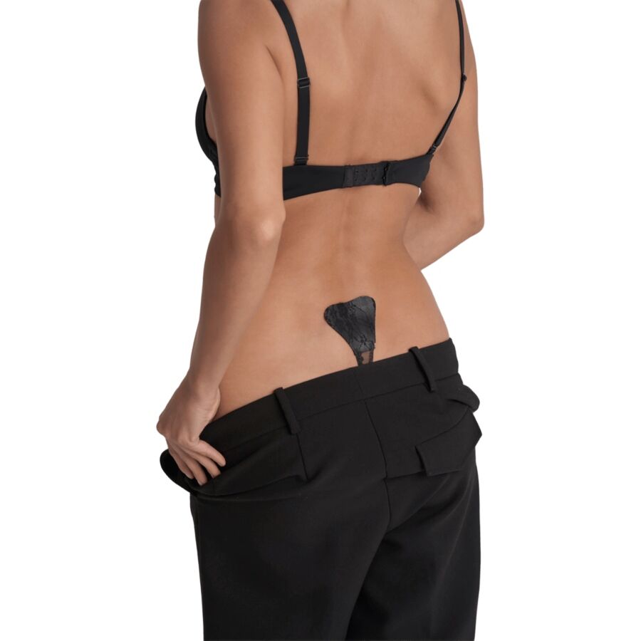 BYE-BRA - TANGA ADHESIVO ENCAJE NEGRO TALLA NICA Bye Bra - Underwear