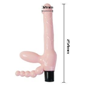 BAILE - IMBRAGATURA SENZA CORDA TPR CON VIBRAZIONE E STIMOLAZIONE ANALE 25.4 CM Baile