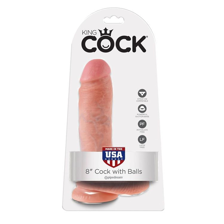KING COCK - 8 DILDO FLESH CON SFERE 20.3 CM King Cock