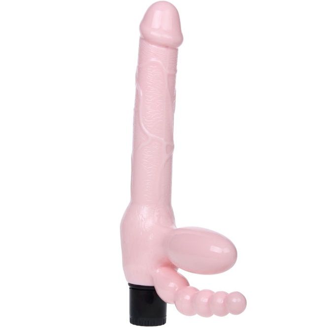 BAILE - IMBRAGATURA SENZA CORDA TPR CON VIBRAZIONE E STIMOLAZIONE ANALE 25.4 CM Baile