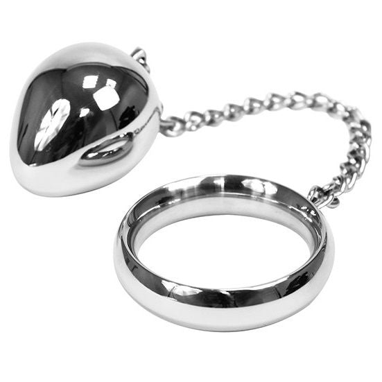 METAL HARD - ANELLO COCK 40MM + CATENA CON SFERA IN METALLO Metal Hard
