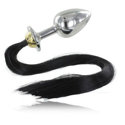 METAL HARD - PLUG ANALE IN ACCIAIO METALLIZZATO CON CODA 8,89 CM Metal Hard