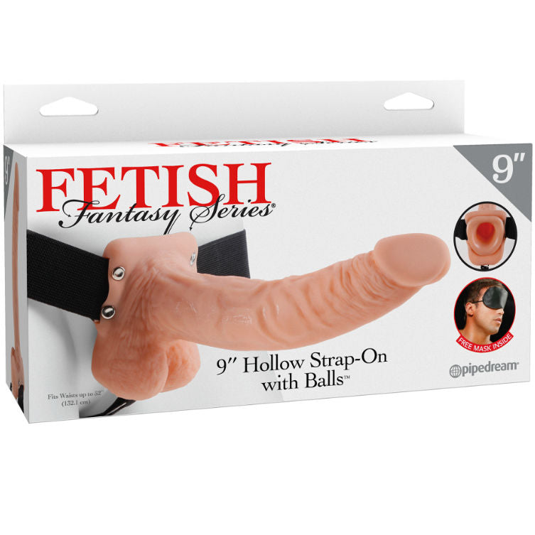 FETISH FANTASY SERIES - SERIES 9 HOLLOW STRAP-ON CON SFERE 22.9CM CARNE Fetish Fantasy Series