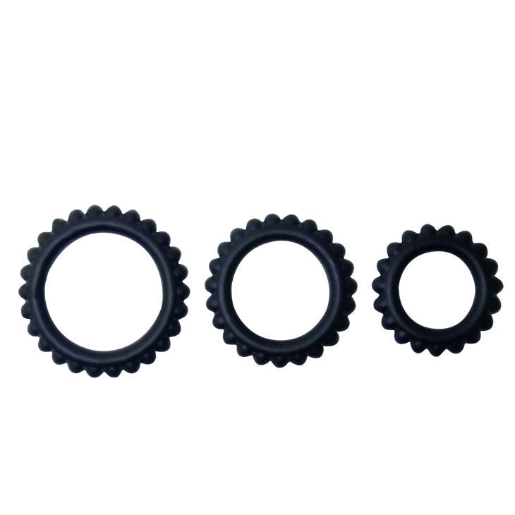 BAILE - TITAN SET 3 PZ ANELLI PER IL CAZZO NERO 2.8 + 2.4 + 1.9 CM Baile For Him
