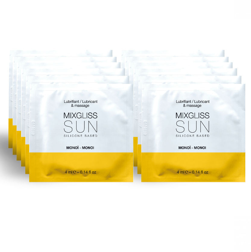 MIXGLISS - LUBRIFICANTE A BASE SILICONE AROMA MONOI 12 MONODOSE 4ML Mixgliss