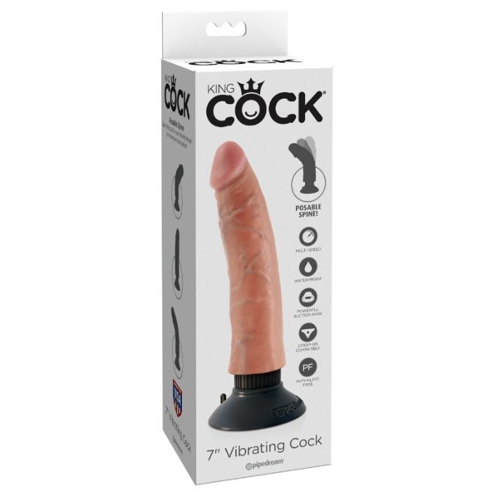 KING COCK - DILDO VIBRATORE 17.78 CM NATURALE King Cock