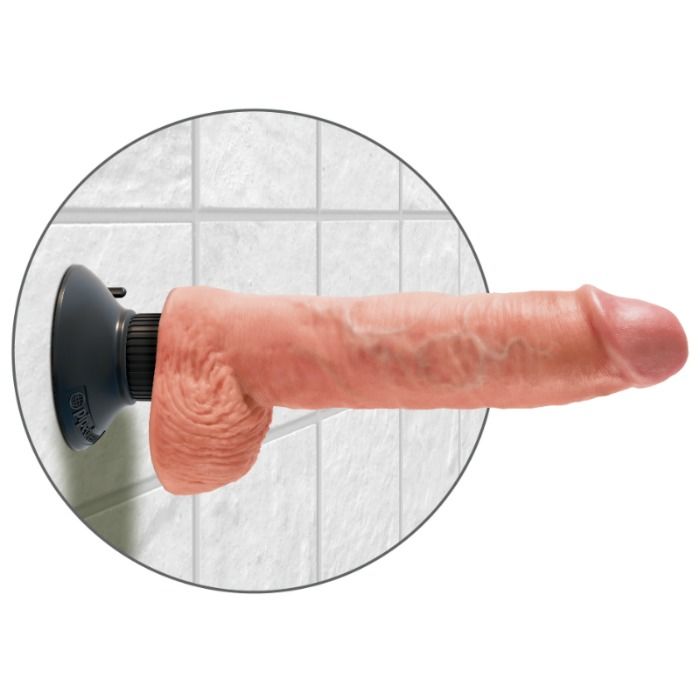 KING COCK - DILDO VIBRANTE CON TESTICOLI 25.5 CM COLORE NATURALE King Cock
