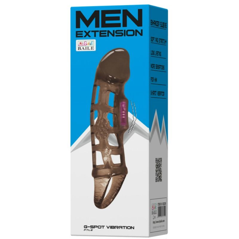 BAILE - MANICOTTO ESTENSIONE PER PENE DA BALLO CON VIBRAZIONE E CINTURINO 13.5 CM Baile For Him