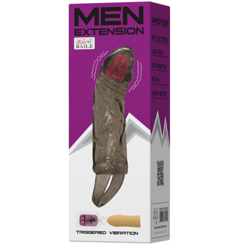 BAILE - GUAINA PER ESTENSORE DEL PENE CON VIBRAZIONE E CINGHIA PER TESTICOLI 13.5 CM Baile For Him