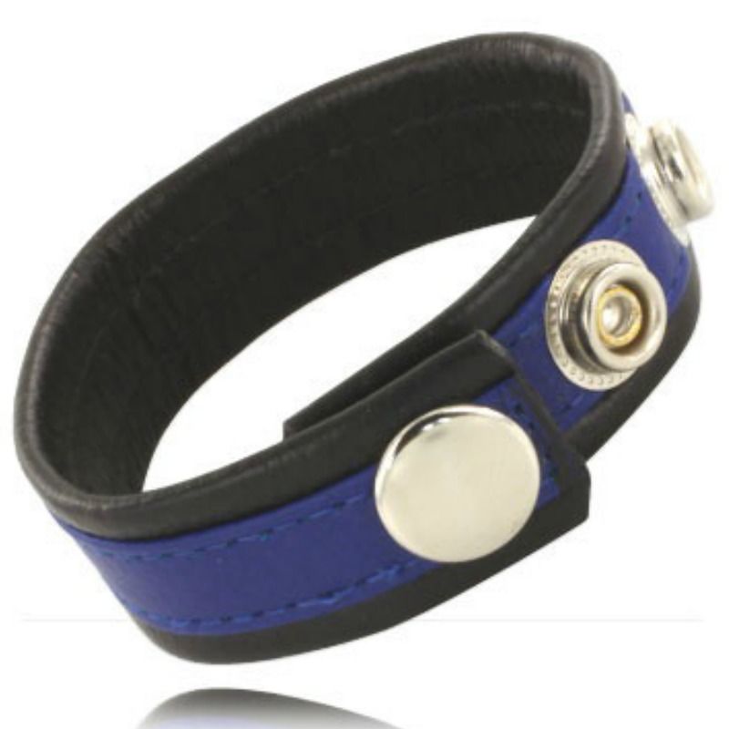 LEATHER BODY - CINTURINO IN PELLE REGOLABILE PER PENE BLU-NERO Leather Body
