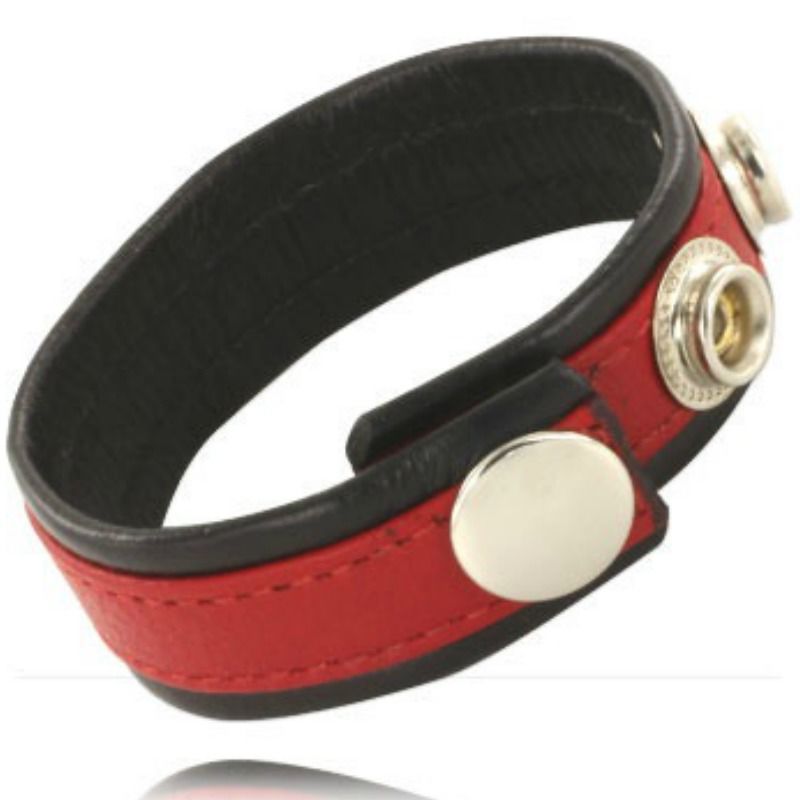 LEATHER BODY - CINTURINO IN PELLE REGOLABILE PER PENE ROSSO-NERO Leather Body