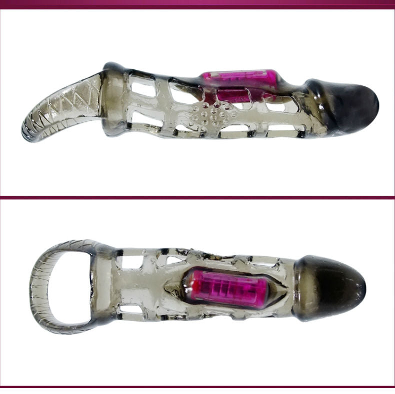 BAILE - MANICOTTO ESTENSIONE PER PENE DA BALLO CON VIBRAZIONE E CINTURINO 13.5 CM Baile For Him
