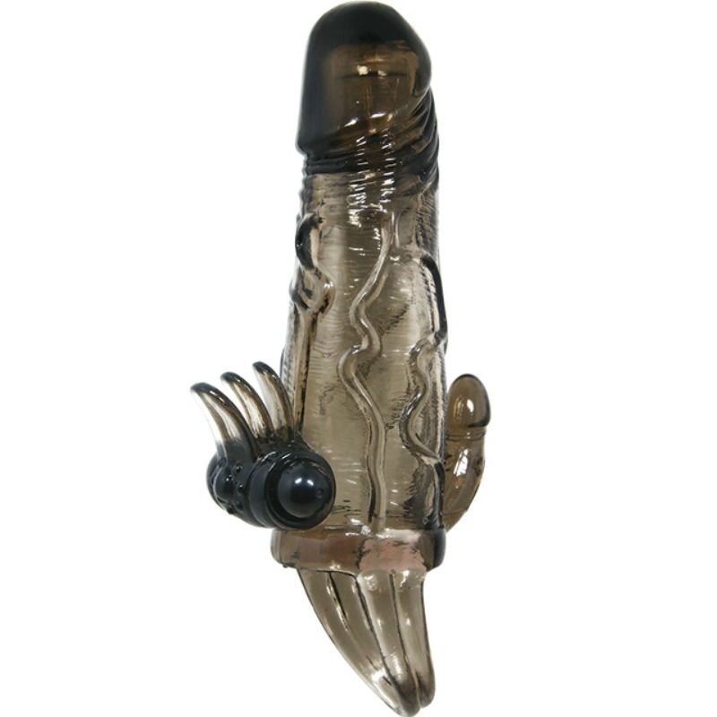 BAILE - COPRI PENE BRAVE MAN CON CLIT E STIMOLAZIONE ANALE DOPPIO BULLET NERO 16.5 CM Baile For Him
