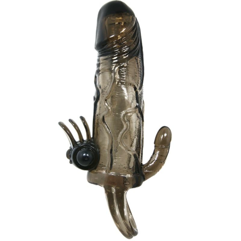 BAILE - COPRI PENE BRAVE MAN CON CLIT E STIMOLAZIONE ANALE DOPPIO BULLET NERO 16.5 CM Baile For Him