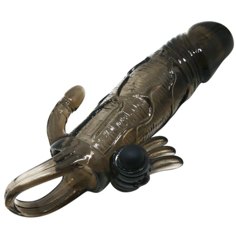 BAILE - COPRI PENE BRAVE MAN CON CLIT E STIMOLAZIONE ANALE DOPPIO BULLET NERO 16.5 CM Baile For Him