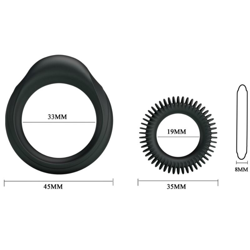 BAILE - KIT 2 ANELLI IN SILICONE RING MANHOOD Baile For Him