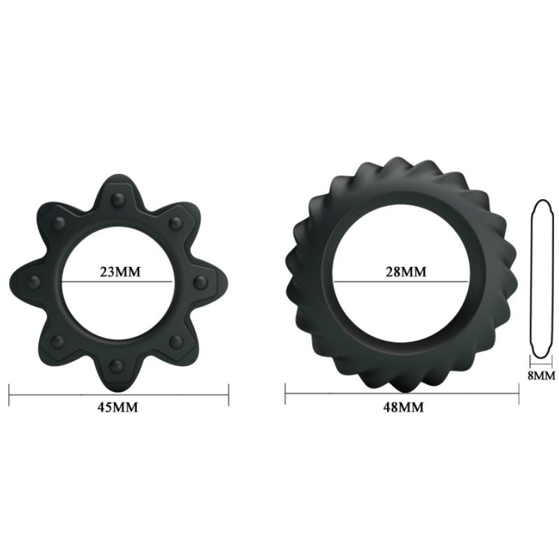 BAILE - KIT 2 ANELLI FIORITI IN SILICONE Baile For Him