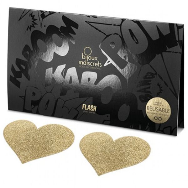 BIJOUX - INDISCRETS COPRI CAPEZZOLI FLASH CUORE DORATO Bijoux Flash Collection