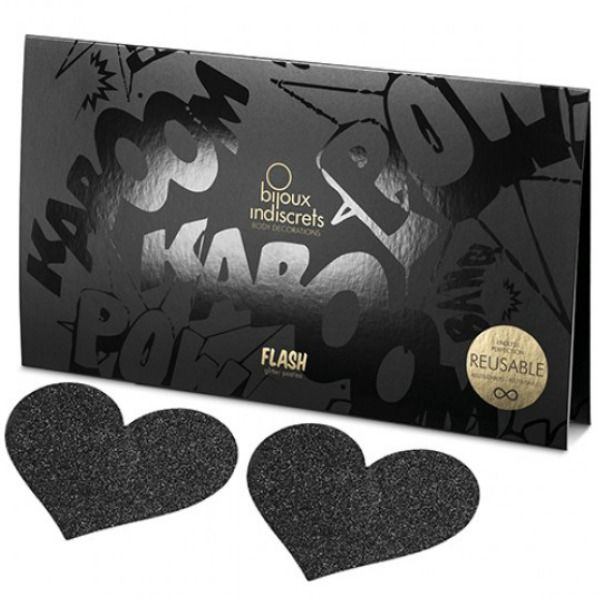 BIJOUX - INDISCRETS FLASH NERO TAGLI CAPEZZOLI CUORE Bijoux Flash Collection