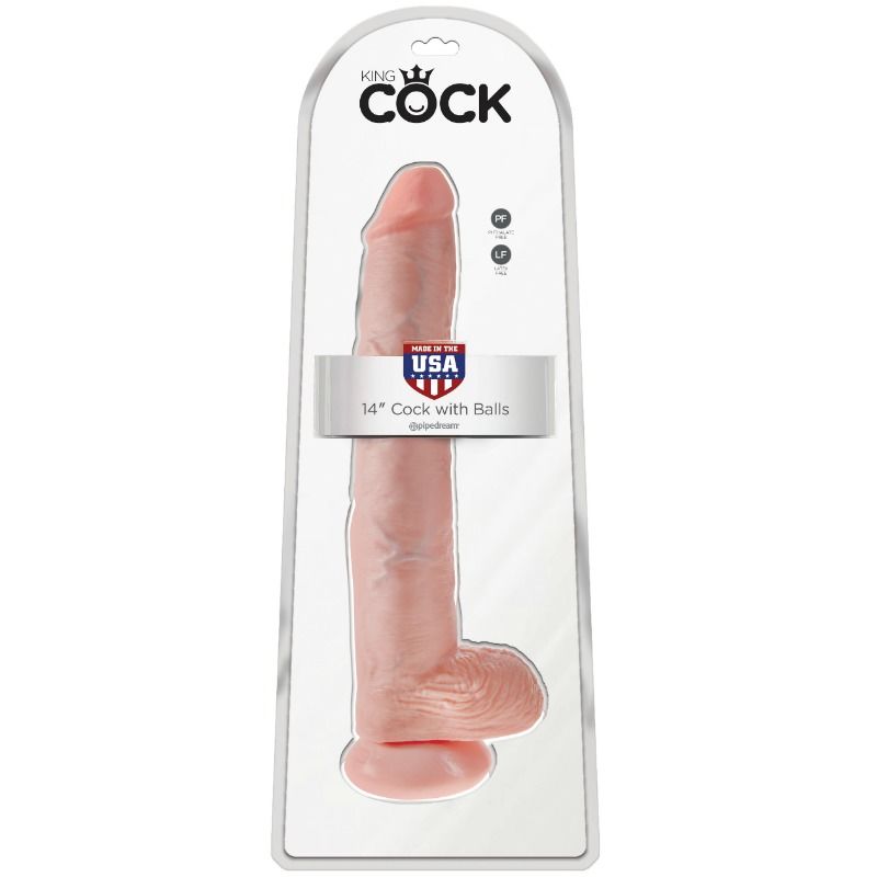 KING COCK - DILDO CON SFERE 35.6 CM CARNE King Cock