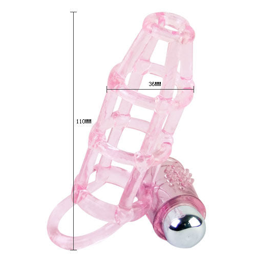 BAILE - COPERTURA E ANELLO IN SILICONE DOLCI 10 RITMI PER IL PENE ROSA Baile For Him