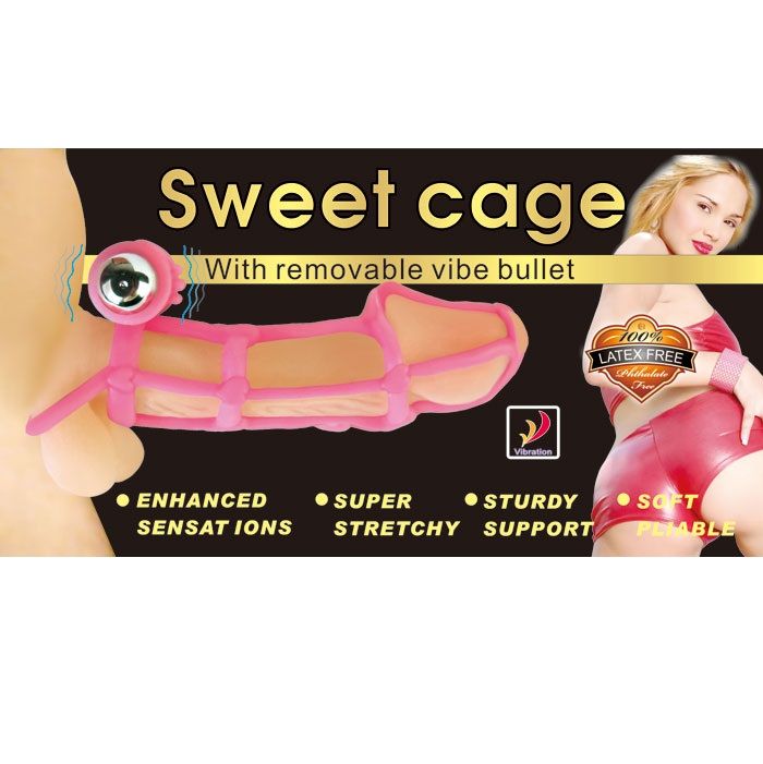BAILE - COPERTURA E ANELLO IN SILICONE DOLCI 10 RITMI PER IL PENE ROSA Baile For Him