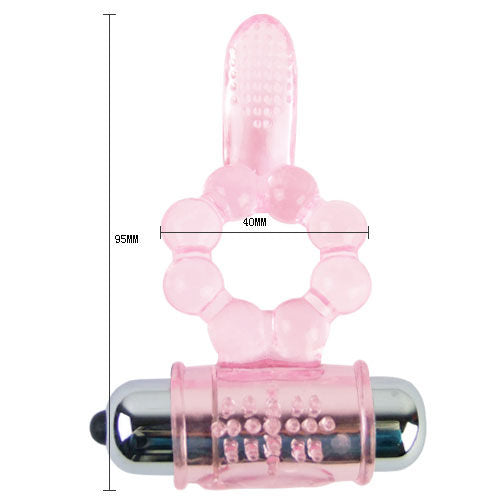BAILE - ANELLO IN SILICONE 10 RITMI DI LINGUA CON VIBRAZIONE ROSA Baile For Him