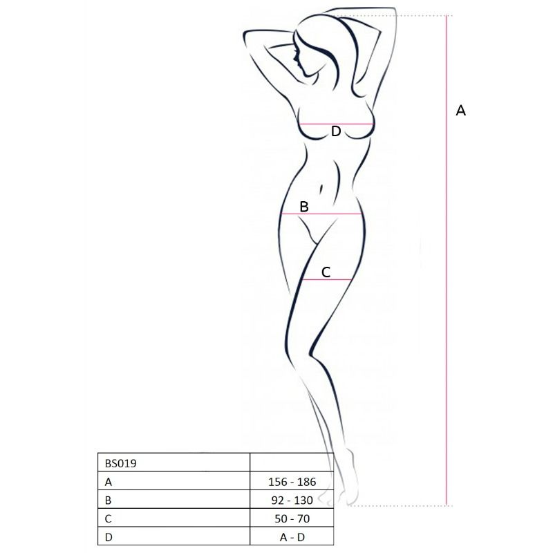 PASSION - WOMAN BS019 BODYSTOCKING NERO TAGLIA UNICA Passion Woman Bodystockings