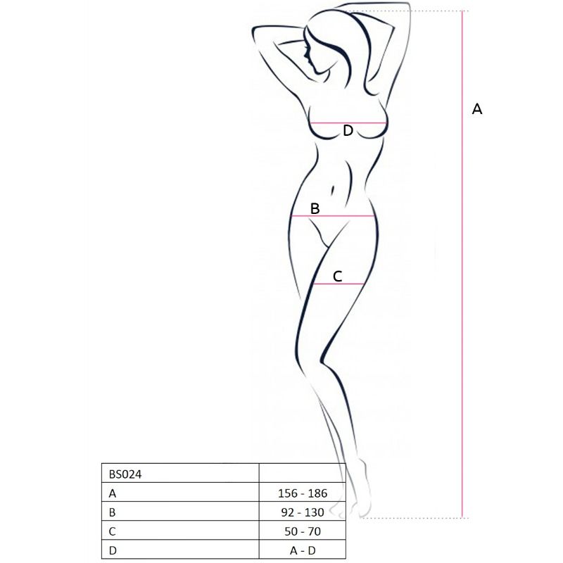 PASSION - DONNA BS024 BODYSTOCKING NERO TAGLIA UNICA Passion Woman Bodystockings