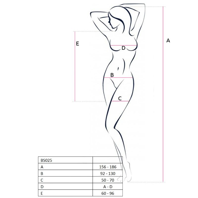 PASSION - WOMAN BS025 BODYSTOCKING ABITO NERO STILE TAGLIA UNICA Passion Woman Bodystockings