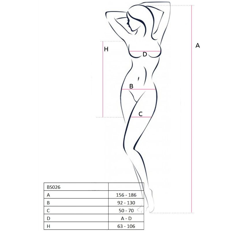 PASSION - WOMAN BS026 ABITO NERO STILE BODYSTOCKING TAGLIA UNICA Passion Woman Bodystockings