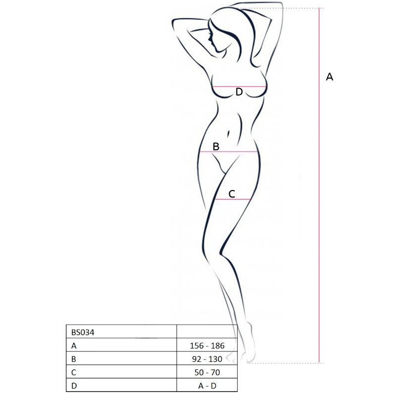 PASSION - WOMAN BS034 BODYSTOCKING BIANCO TAGLIA UNICA Passion Woman